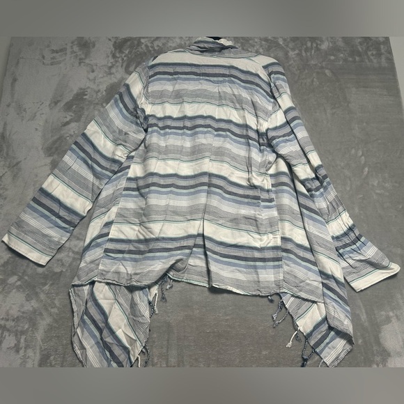 Natural Reflections Beachy Open Front Cardigan Wrap Sweater Women’s Large Fringe - Picture 2 of 7